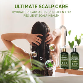 Roycederm shampoo lather on scalp in use, demonstrating cleansing and flake removal