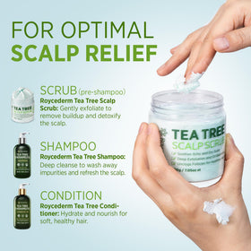 Roycederm ingredients label highlighting tea tree and plant-based formula