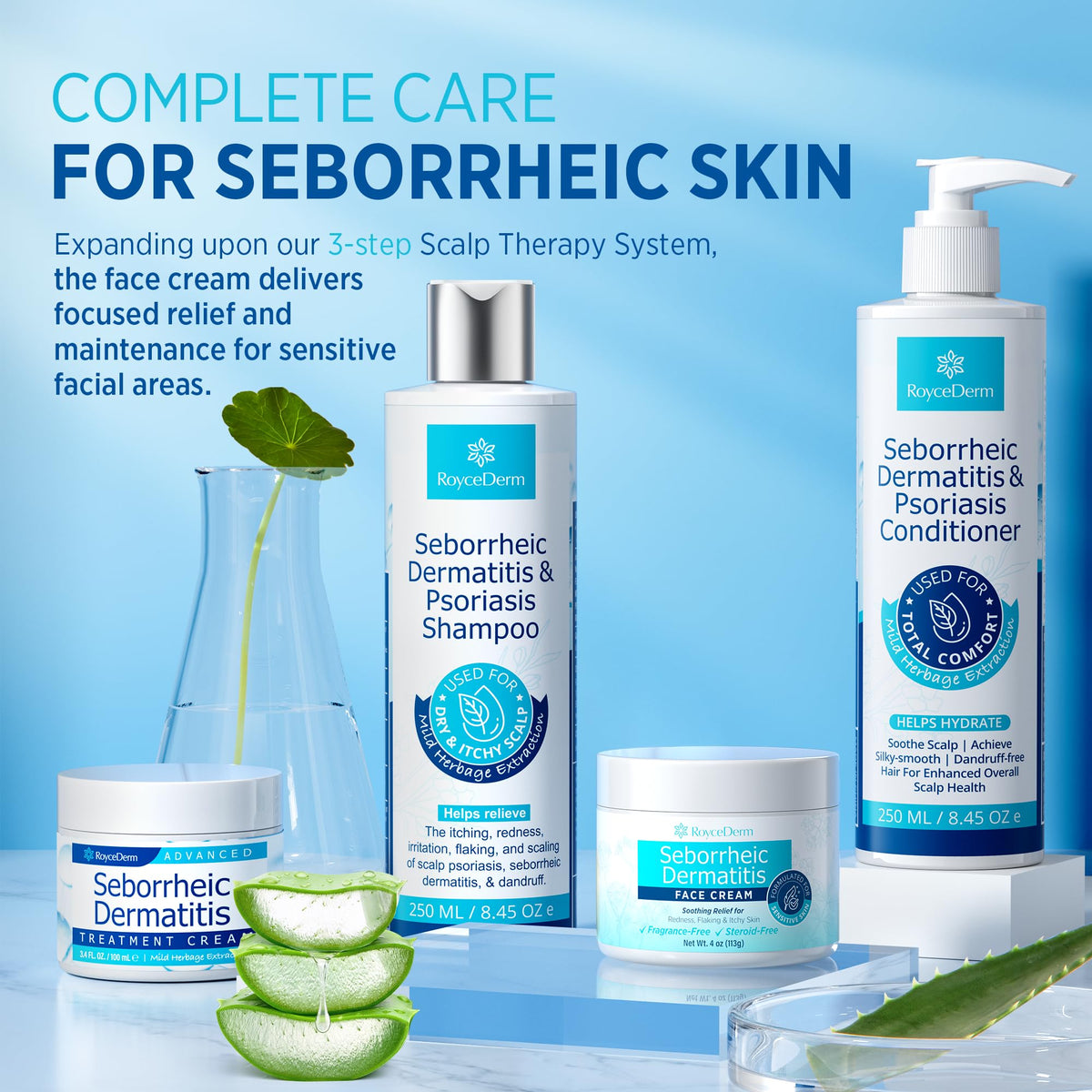 Roycederm on bathroom counter as part of gentle daily skincare routine