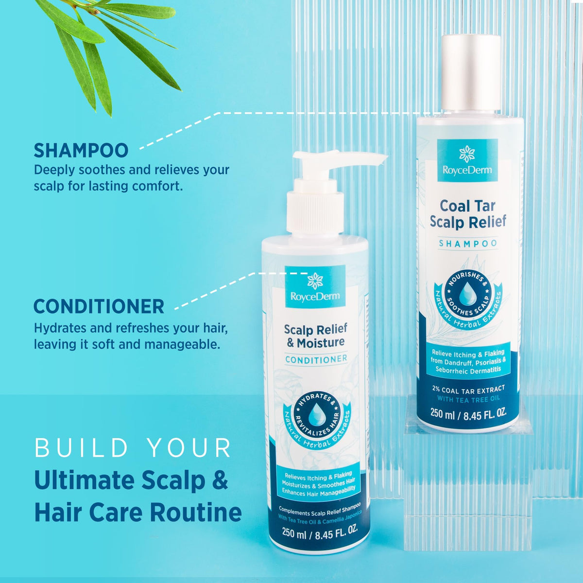 Roycederm set on bathroom shelf in a clean lifestyle scene, promotes daily use