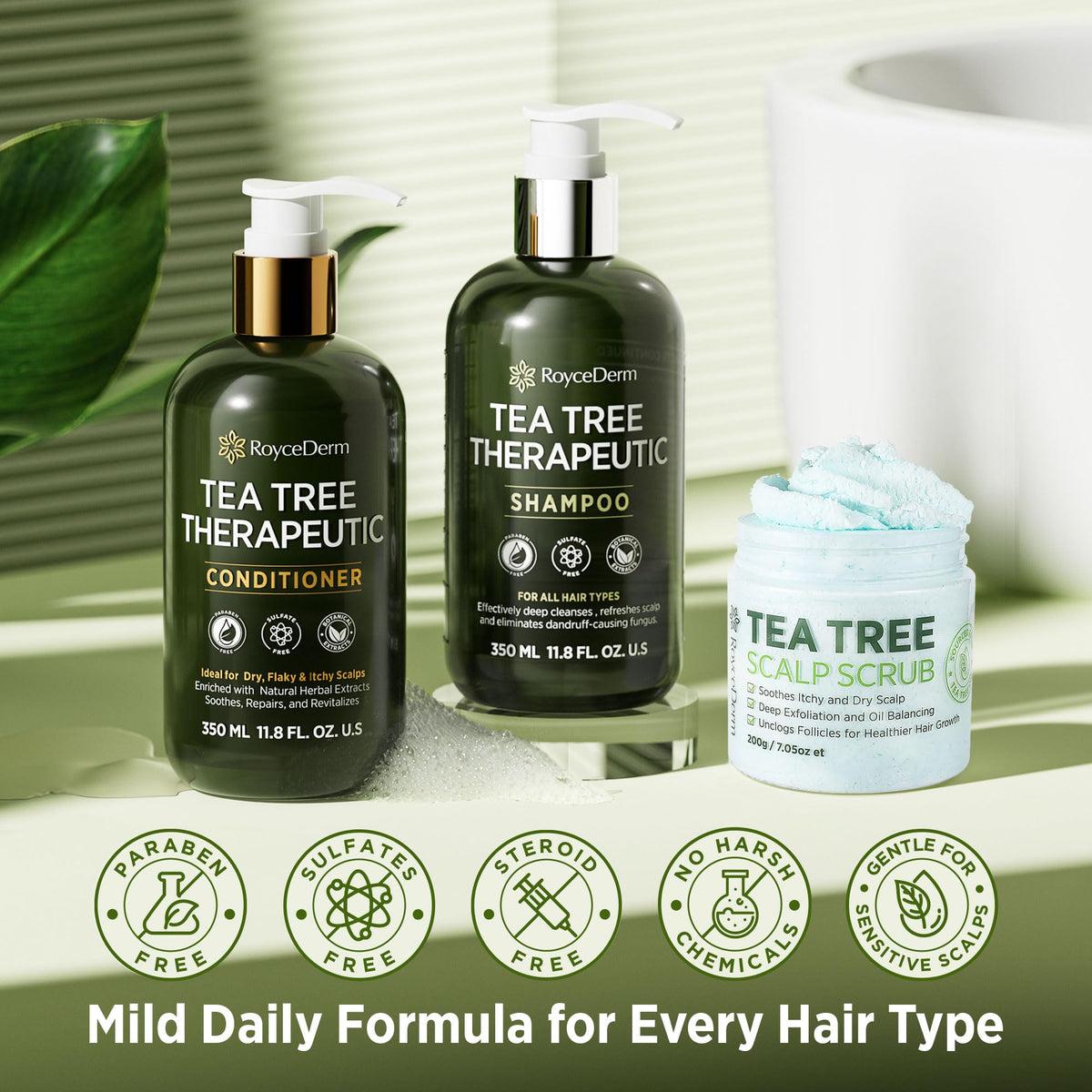 Roycederm scale comparison bottle size illustrating travel-ready packaging convenience