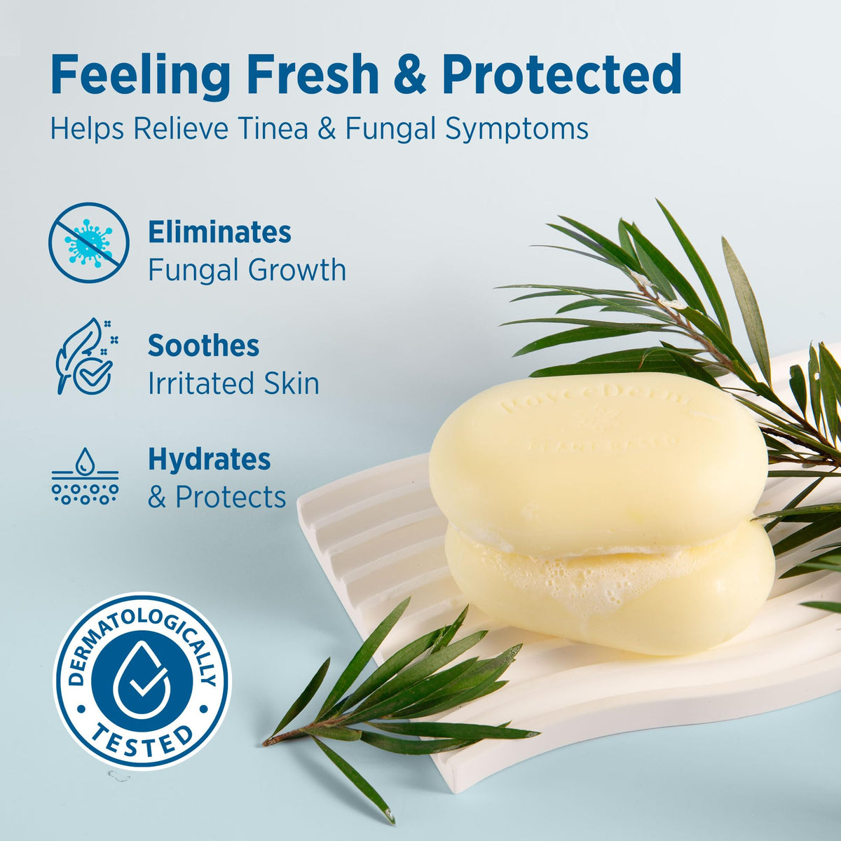Roycederm soap close-up texture showing gentle exfoliating surface