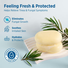 Roycederm soap close-up texture showing gentle exfoliating surface