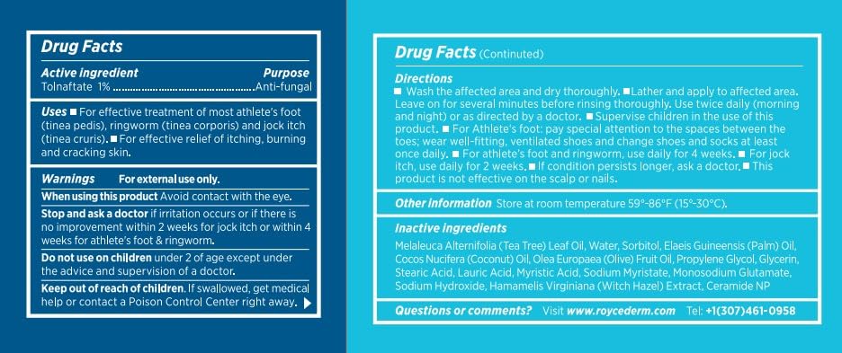 Roycederm bar used in footcare routine showing moisture control benefit