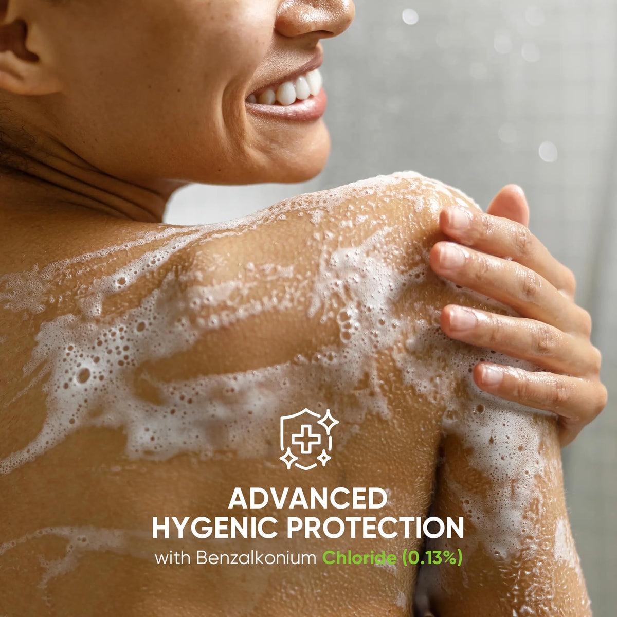 Roycederm rich lather texture demonstrating gentle deep cleanse