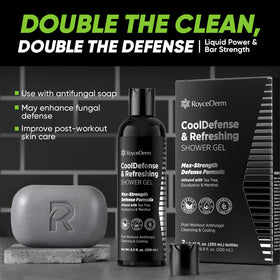 Roycederm two-pack flatlay emphasizing value and convenience