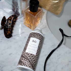 R+Co Chainmail before and after styling showing smoother shinier hair