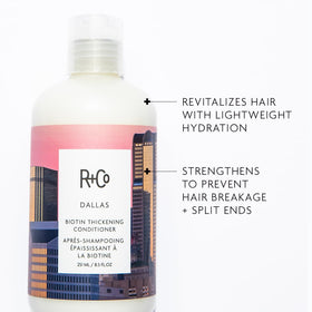 R+Co Dallas pump dispensing conditioner to show creamy texture and easy controlled use