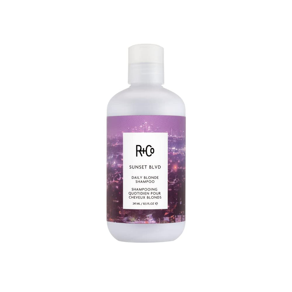 R+Co Sunset Blvd front packaging showing bottle and brightening benefit