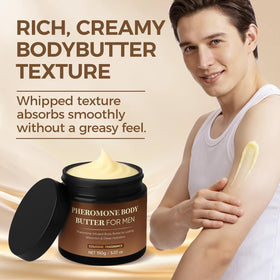RTQSU body butter on hand with spoon, demonstrates easy spreadability and control