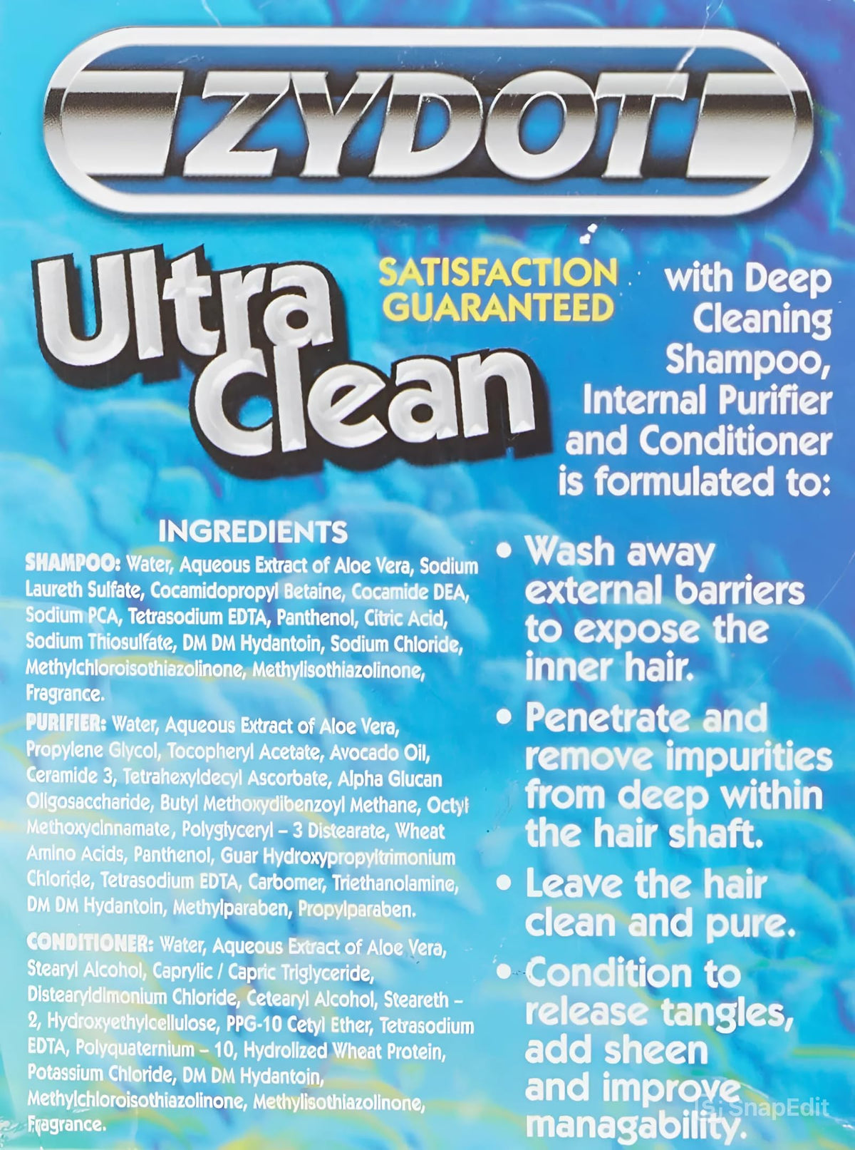 RU CLEAN Zydot before and after hair comparison showing cleaner look