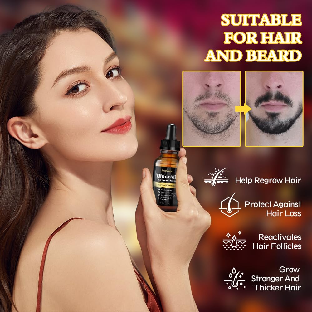 Ruahouine applying serum to scalp to target thinning areas and boost fullness