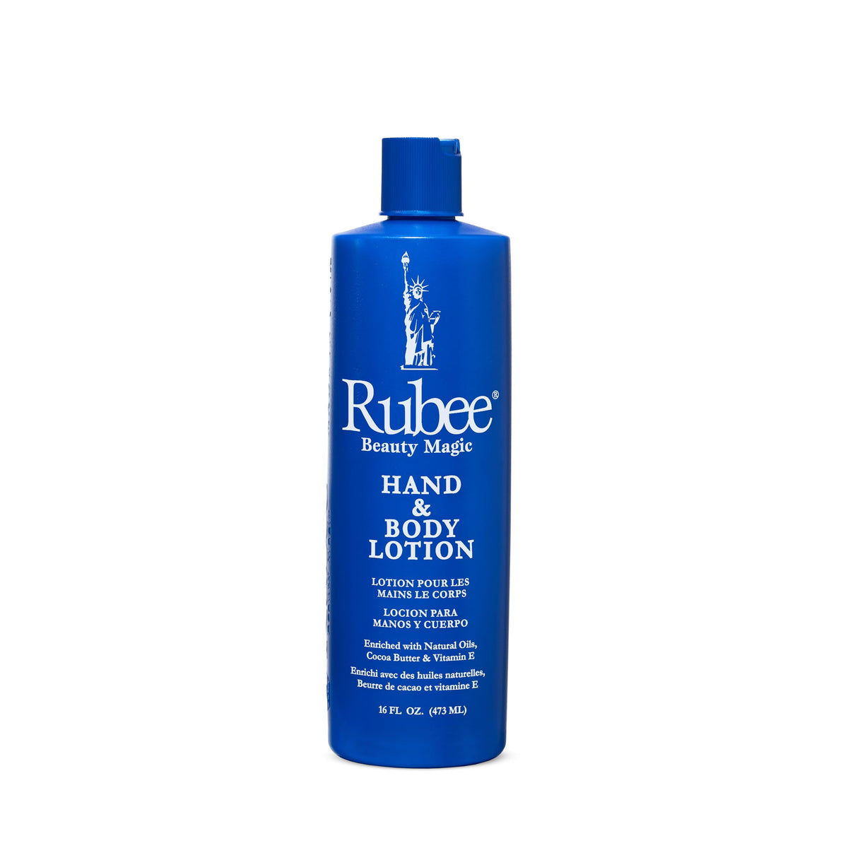 RUBEE applying lotion to hands to soothe dry skin and restore softness