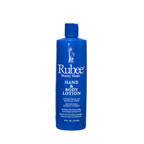RUBEE lotion texture on hand demonstrating smooth, non-greasy hydration
