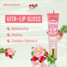 Ruby Kisses gloss held in hand conveying compact size and travel convenience