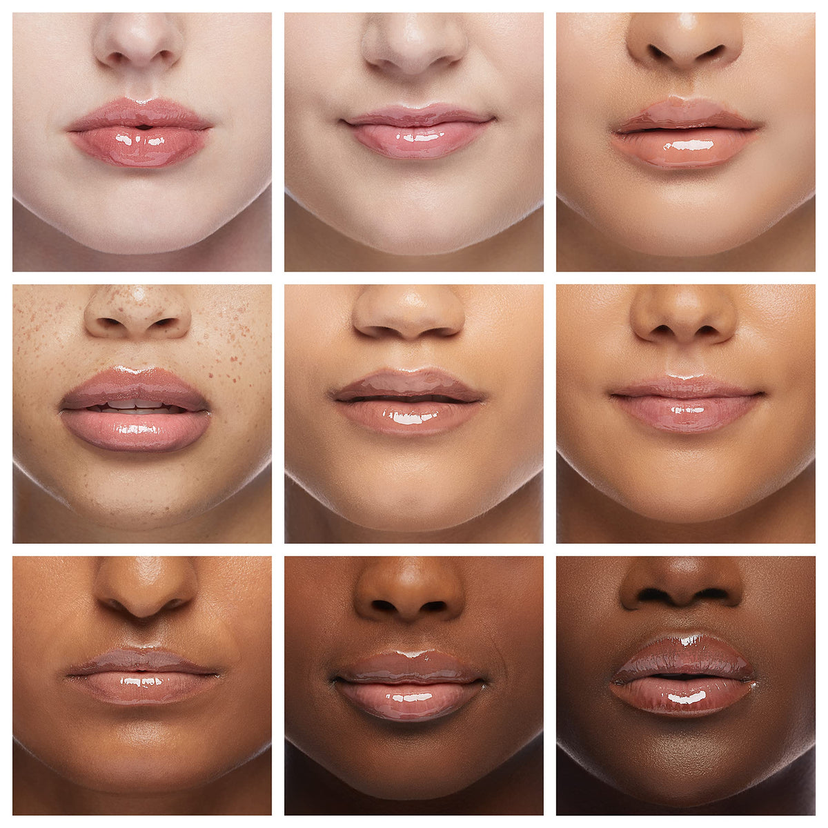 Ruby Kisses lip before and after application showing hydrated, shiny result