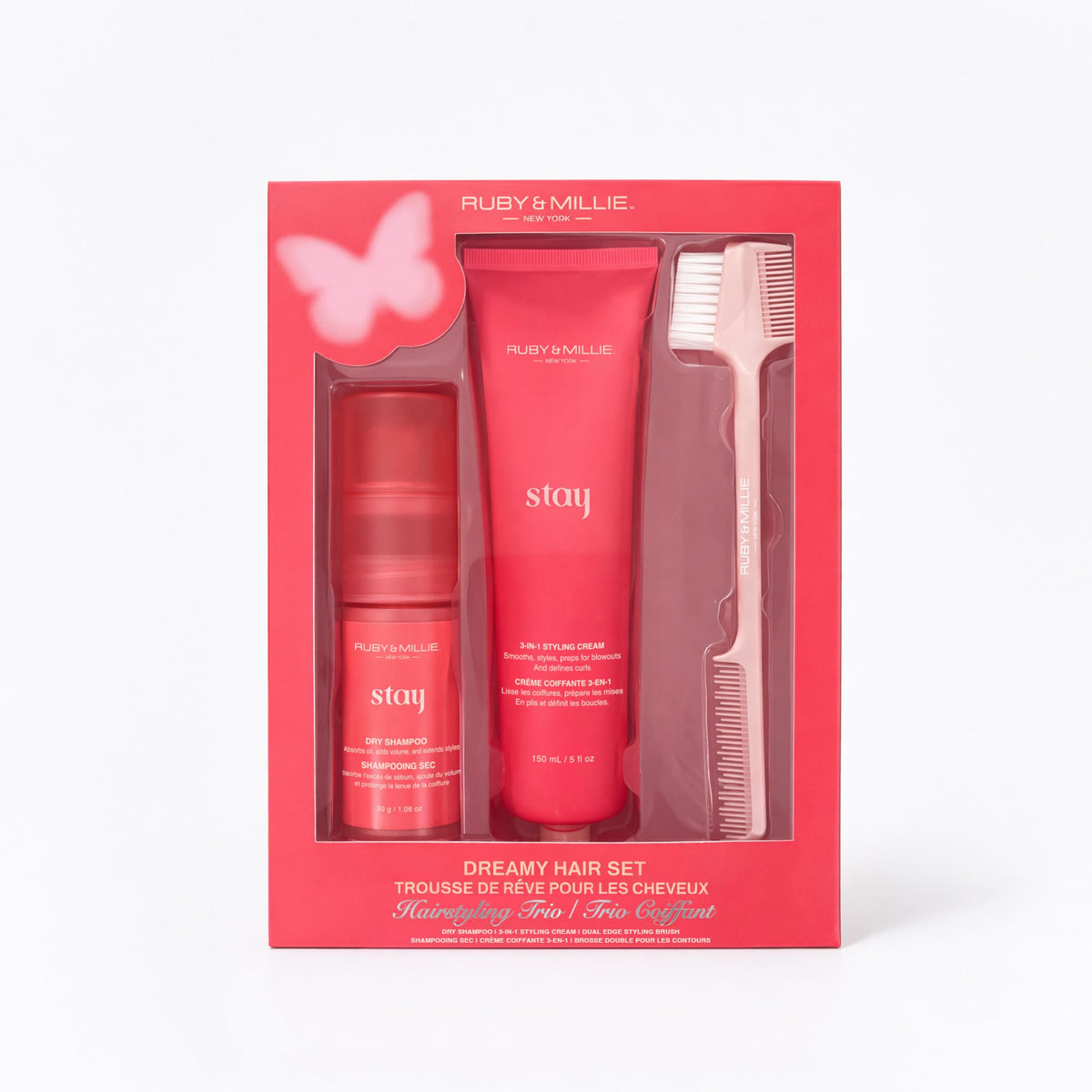 Ruby & Millie styling cream being applied to curly hair to define curls