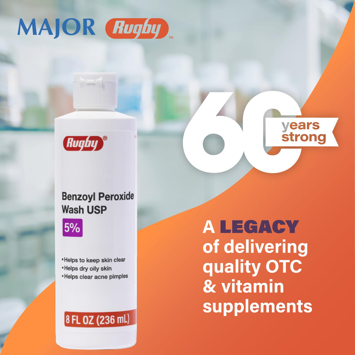 RUGBY LABORATORIES label close-up showing active ingredient and instructions