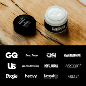 RUGGED & DAPPER applied under a man’s eye, reduces puffiness appearance