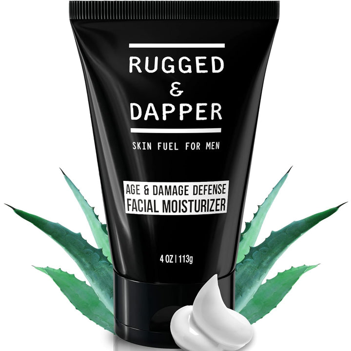 RUGGED & DAPPER front packaging showing clean unscented moisturizer benefits