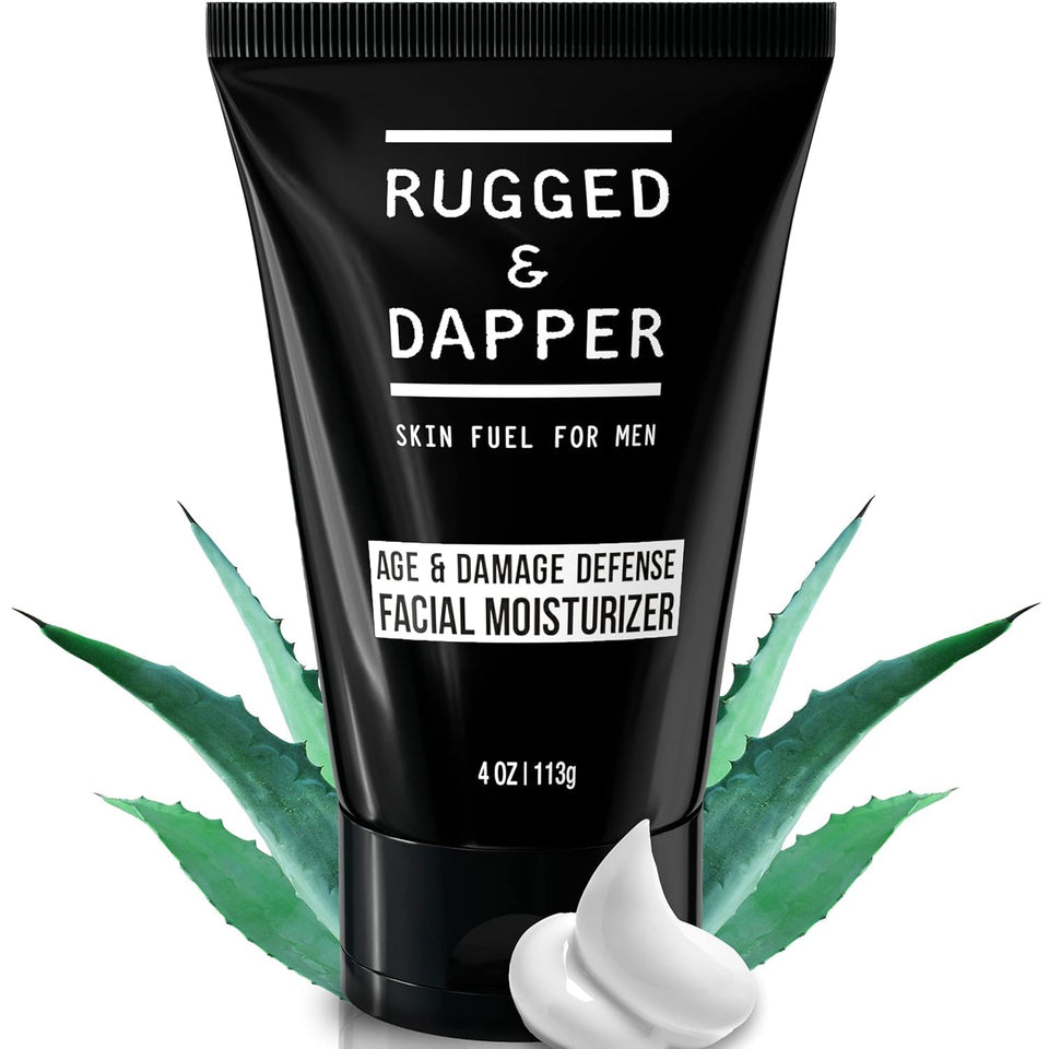 RUGGED & DAPPER front packaging showing clean unscented moisturizer benefits