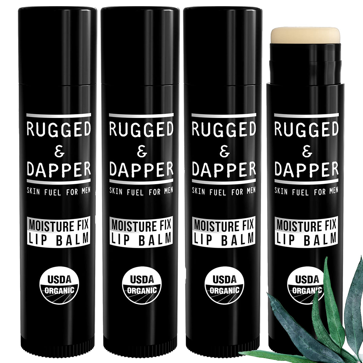 RUGGED & DAPPER front packaging showing four tubes and brand appeal