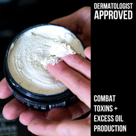 RUGGED & DAPPER open jar texture close-up highlighting creamy clay consistency