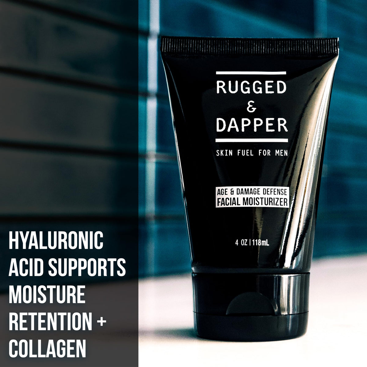 RUGGED & DAPPER lifestyle bathroom shelf showing daily routine convenience