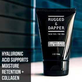 RUGGED & DAPPER lifestyle bathroom shelf showing daily routine convenience