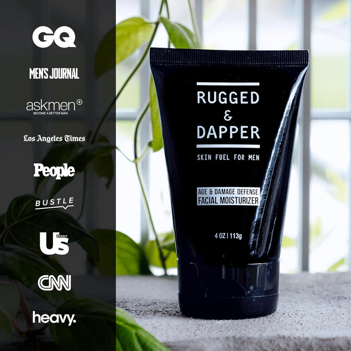 RUGGED & DAPPER 4oz size comparison showing compact travel-friendly container