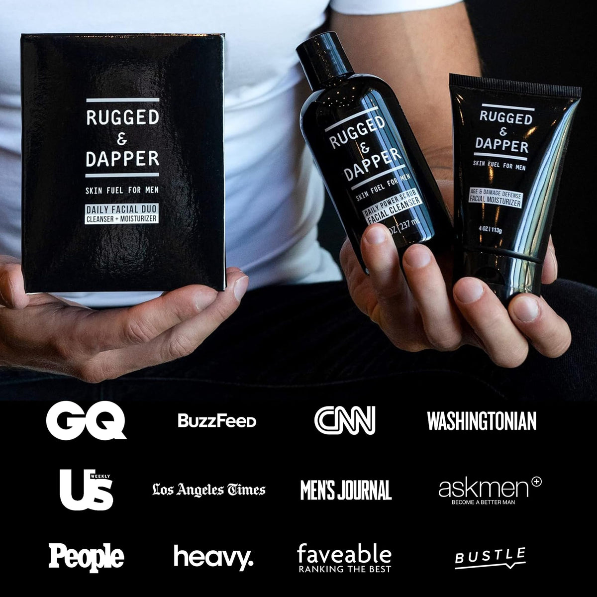 RUGGED & DAPPER products beside sink to show real-world scale benefit