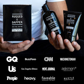 RUGGED & DAPPER products beside sink to show real-world scale benefit