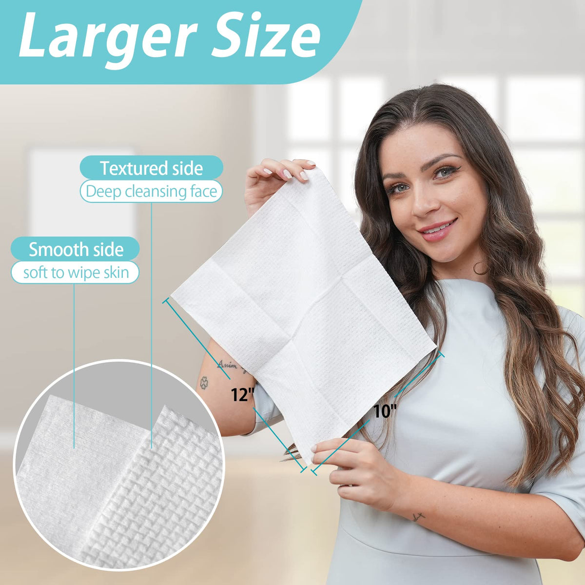 RUIJIU single towel spread flat showing 10x12 inch large coverage