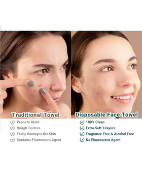 RUIJIU towel in wet use wiping face demonstrating gentle makeup removal without tearing