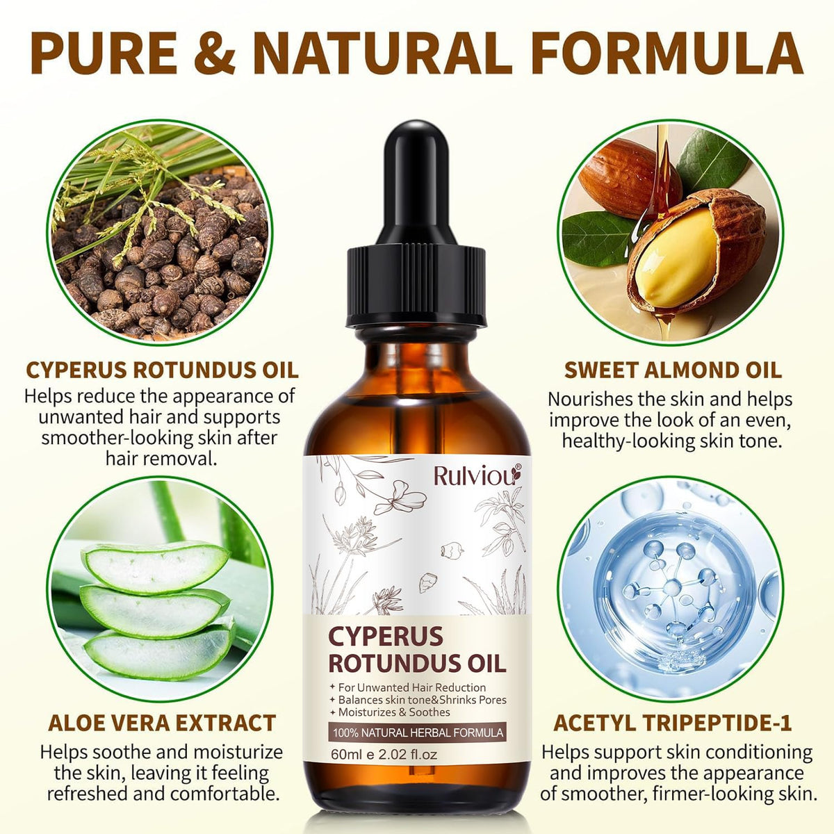 Rulviou applying oil on leg demonstrates calming and moisturizing benefit