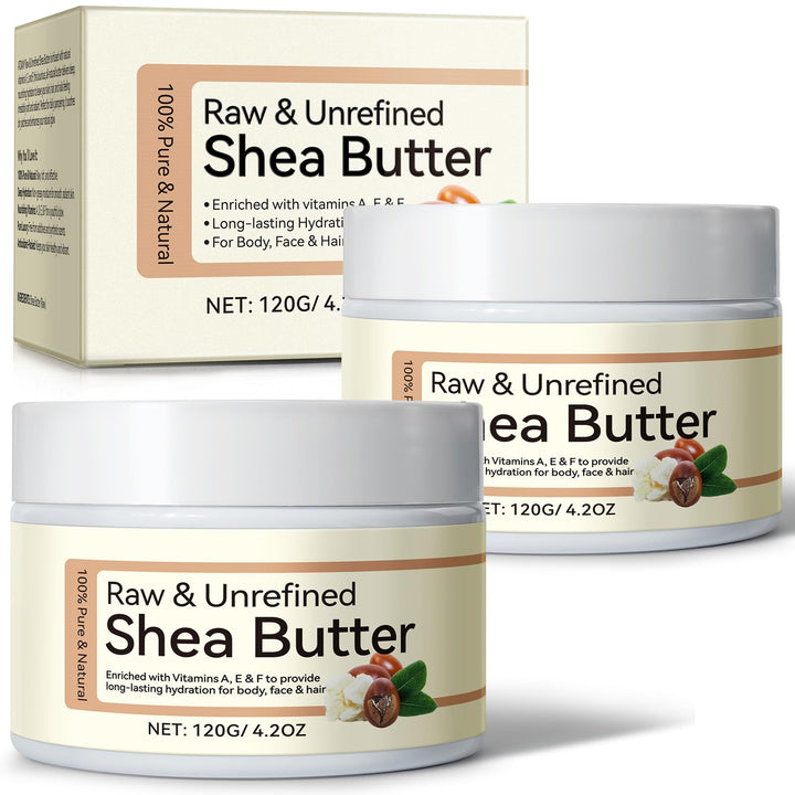 Rulviou front packaging showing natural unrefined shea butter benefits