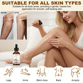Rulviou skin before and after concept illustrates reduced regrowth appearance benefit