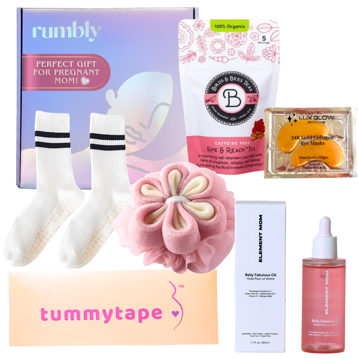 Rumbly box front packaging shown ready to gift, conveying convenience and care