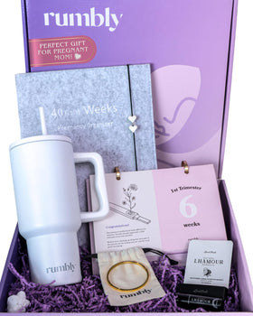 rumbly front packaging showing the care package and items, brand comfort and quality