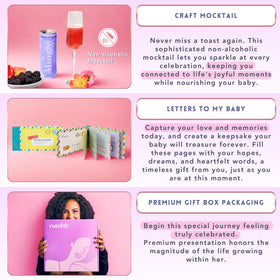Rumbly letters-to-baby keepsake open to pages, preserving memories