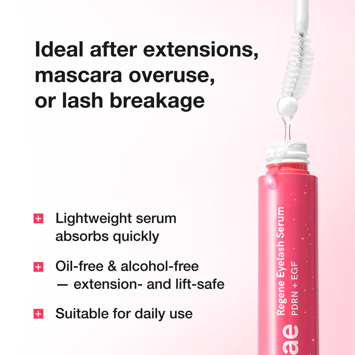 Ruminae before and after lashes comparison showing improved strength and appearance
