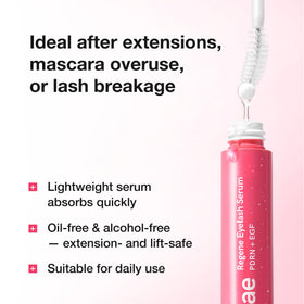 Ruminae before and after lashes comparison showing improved strength and appearance