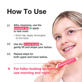 Ruminae on bathroom counter as part of daily routine for consistent lash care