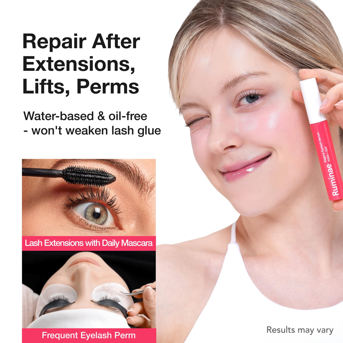 Ruminae serum texture on fingertip highlighting lightweight, non-greasy conditioning