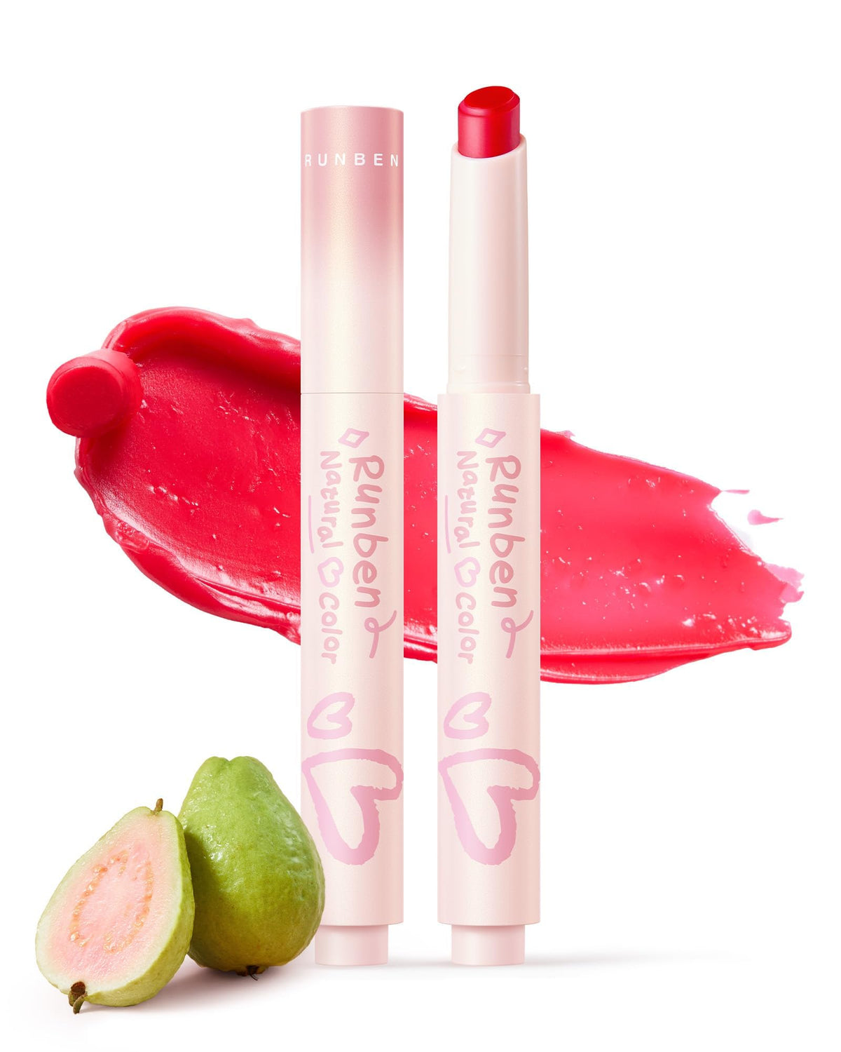 RUNBEN front packaging showing pink guava tint and safe kid-friendly benefits