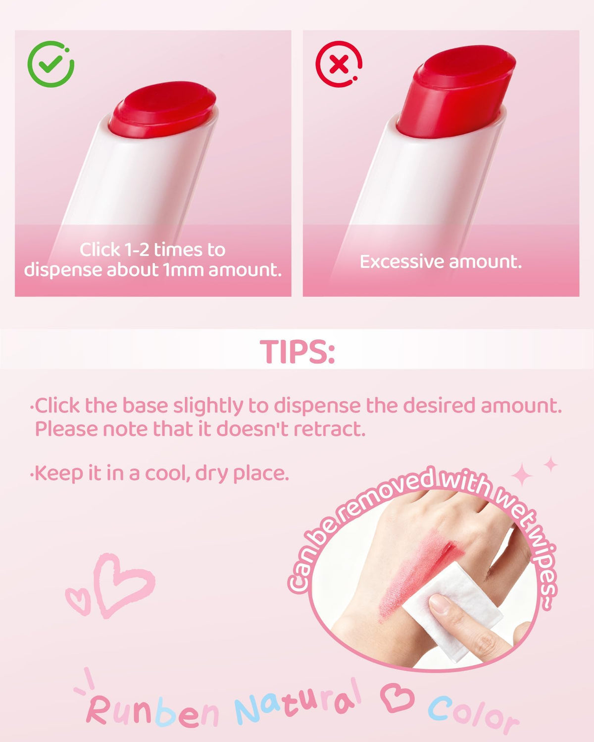 RUNBEN before and after gloss comparison showing healthy shine and subtle tint