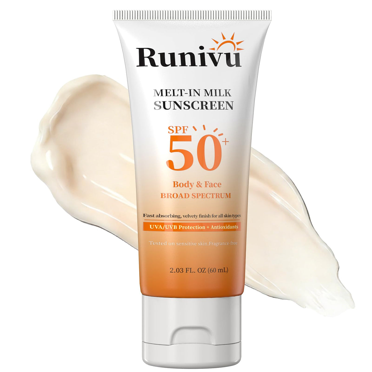 Runivu front packaging showing tube and SPF 50 protection benefit