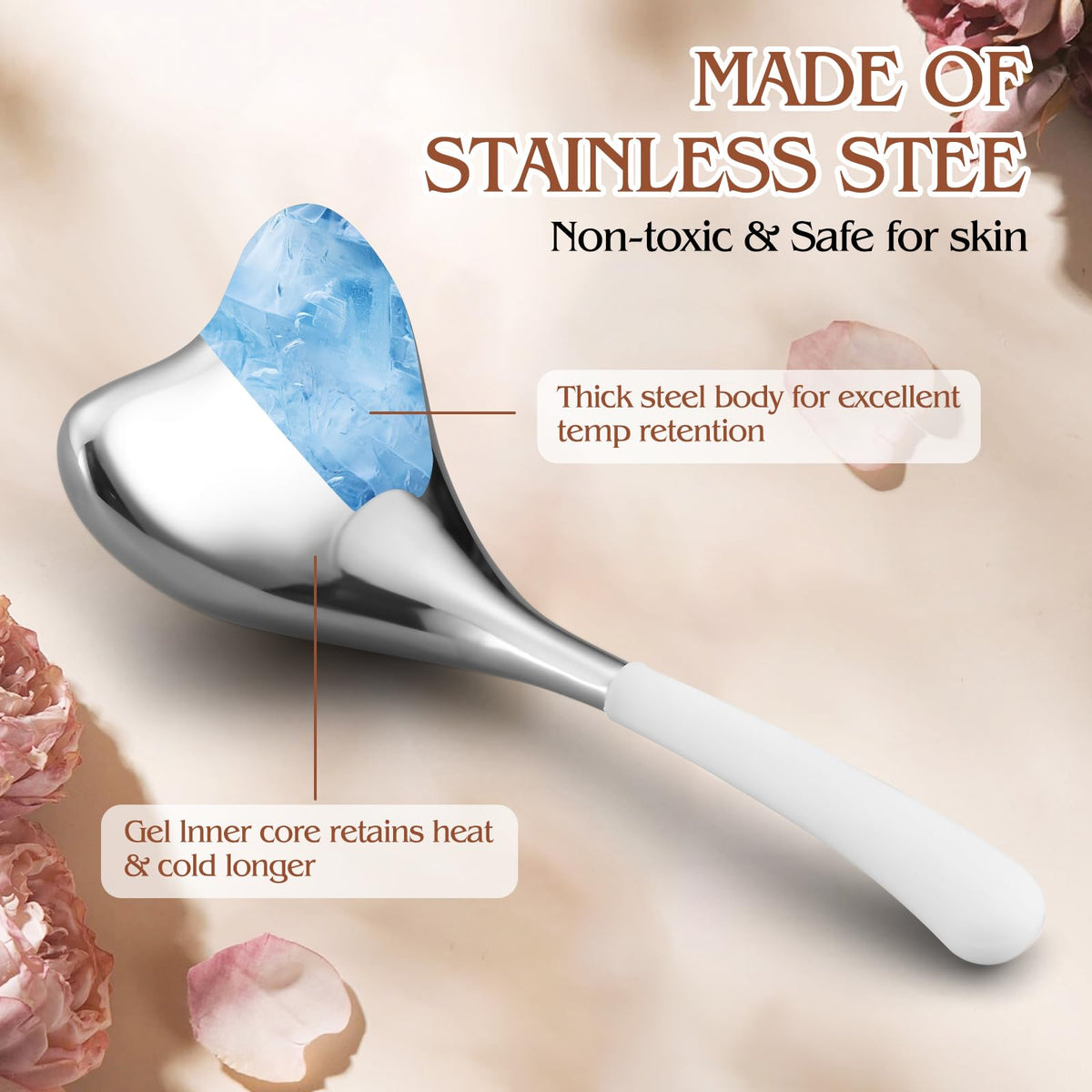 Running man rolling globes in hand showing cooling motion to reduce puffiness