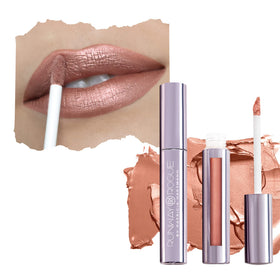 Runway Rogue front packaging showing frosted golden-nude shade and benefit of elegant presentation
