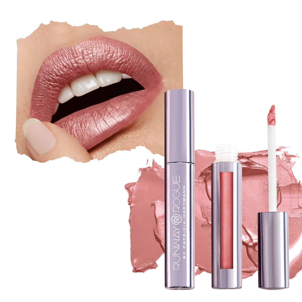 Runway Rogue front packaging showing Jet Set lipstick, polished presentation benefit